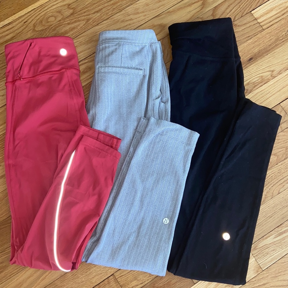 Lululemon 3 pairs pants size 6